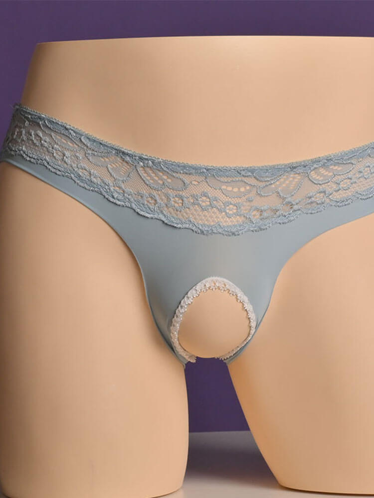 Men's Romantic Lace No Take Off Low-Rise Briefs