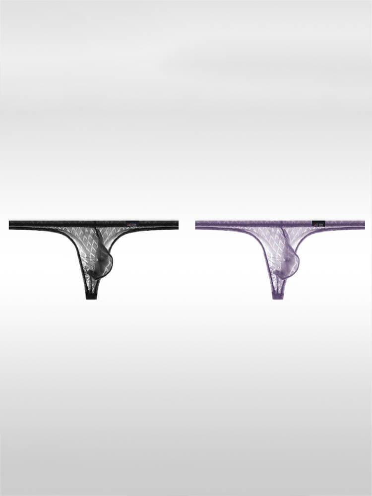 Men's Ultra-Thin U-Convex Pouch See-Through Thong