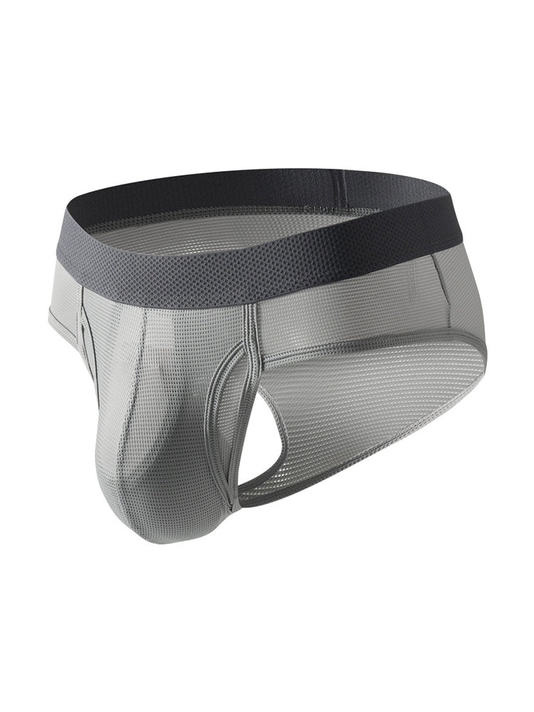 3 Pack Men's Ultra-Soft Breathable Mesh Ice Silk Briefs