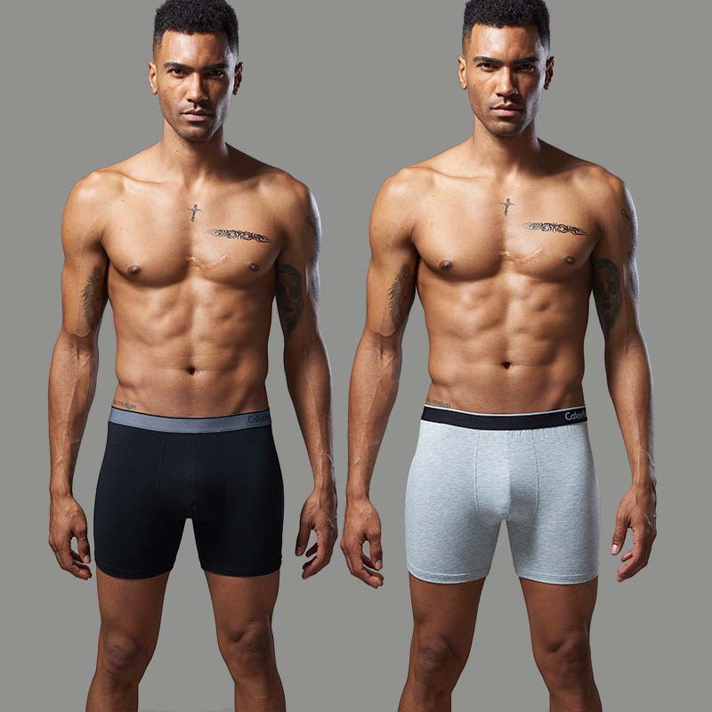3Pcs Men's Sports Cotton Soft Solid Color Boxer Briefs