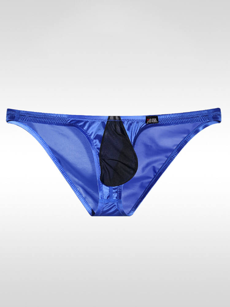 Men's Ultra-Thin Ice Silk Color-Blocked Briefs