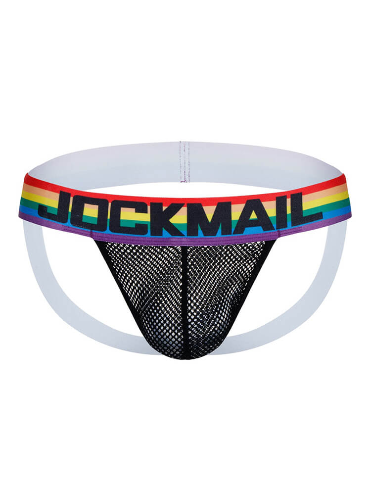 Men's Sexy See-Through Rainbow Mesh Jockstrap