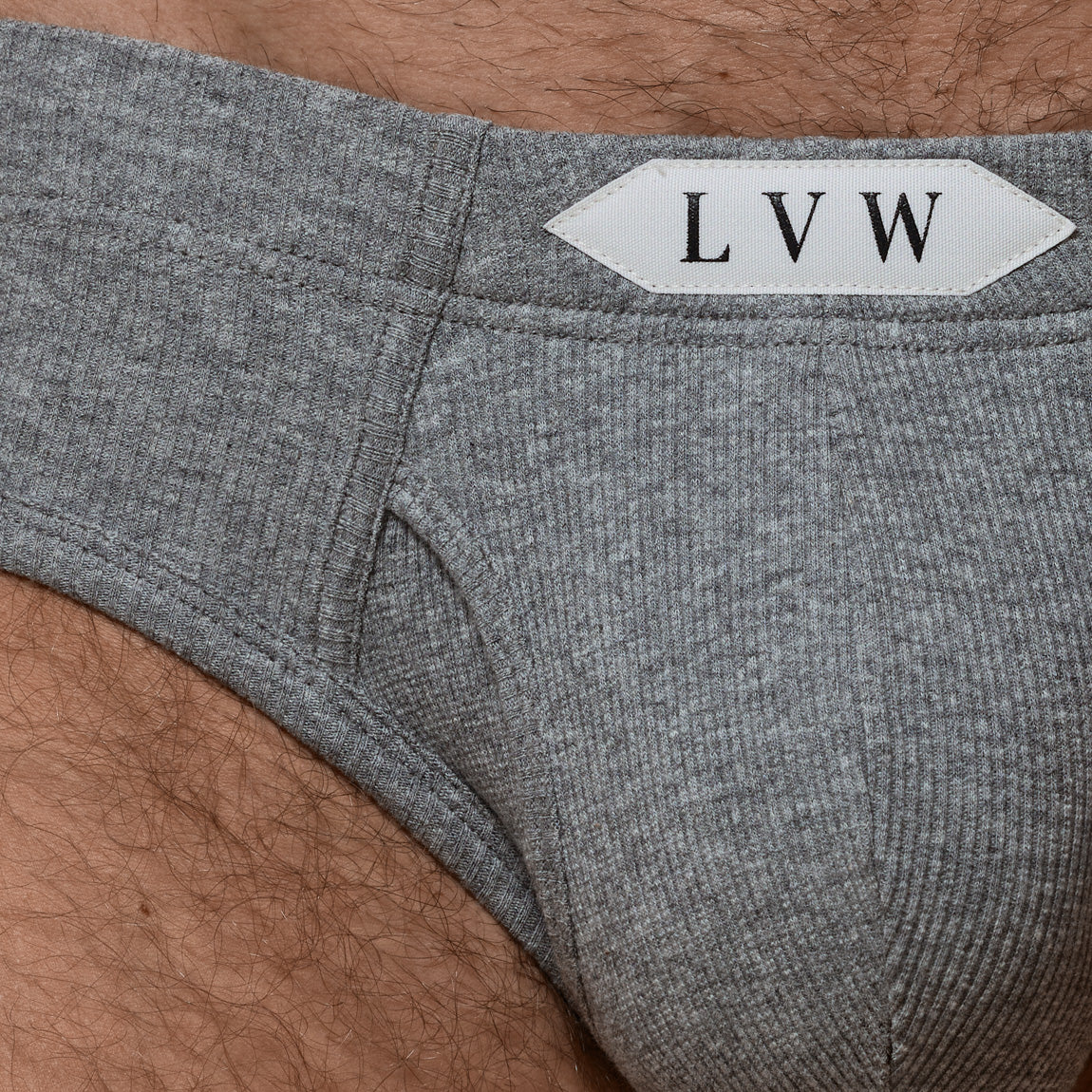 LUXURY CLASSIC BRIEF ORGANIC COTTON RIB - GREY MELANGE