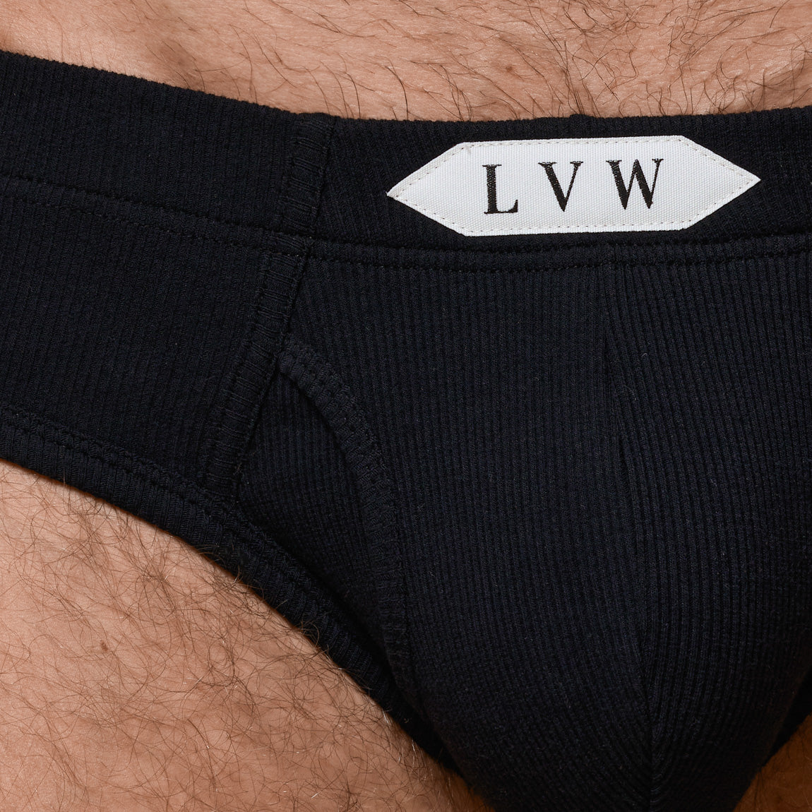 LUXURY CLASSIC BRIEF ORGANIC COTTON RIB - BLACK