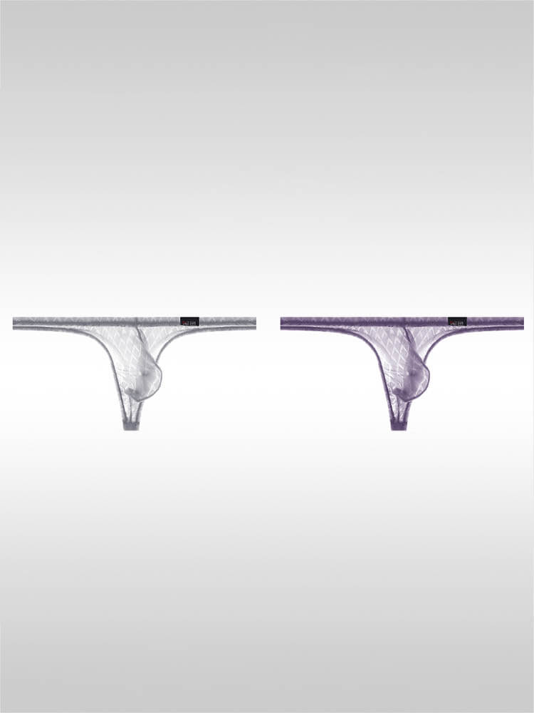 Men's Ultra-Thin U-Convex Pouch See-Through Thong