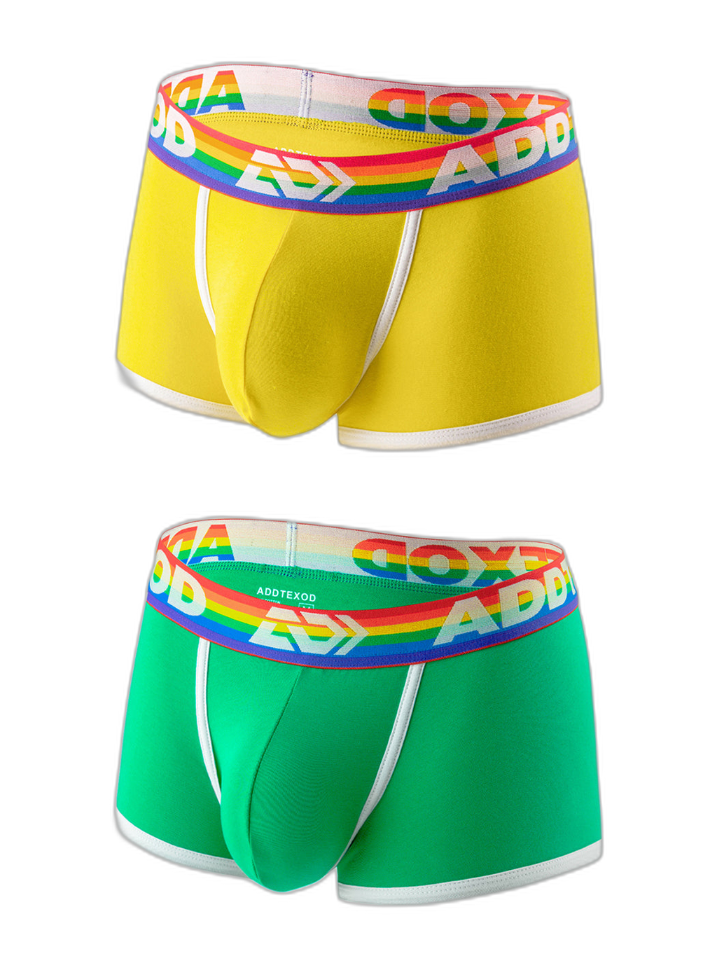 2 Pack Men’s Large Pouch Rainbow Trunks