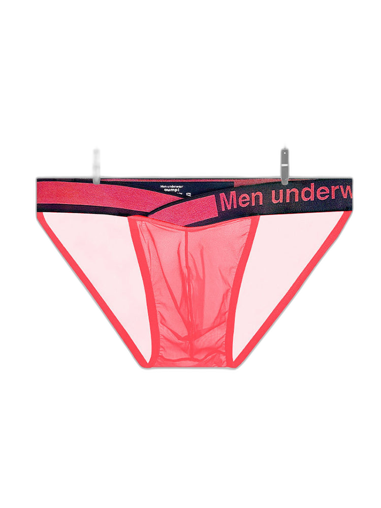 2 Pack Men's Large Pouch Semi-Transparent Sexy Bikini