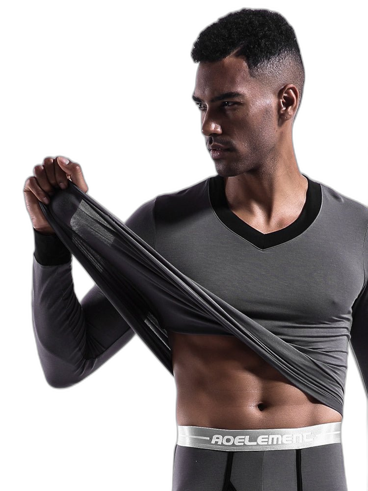 Mens Base Layers V-Neck Thermal Shirt