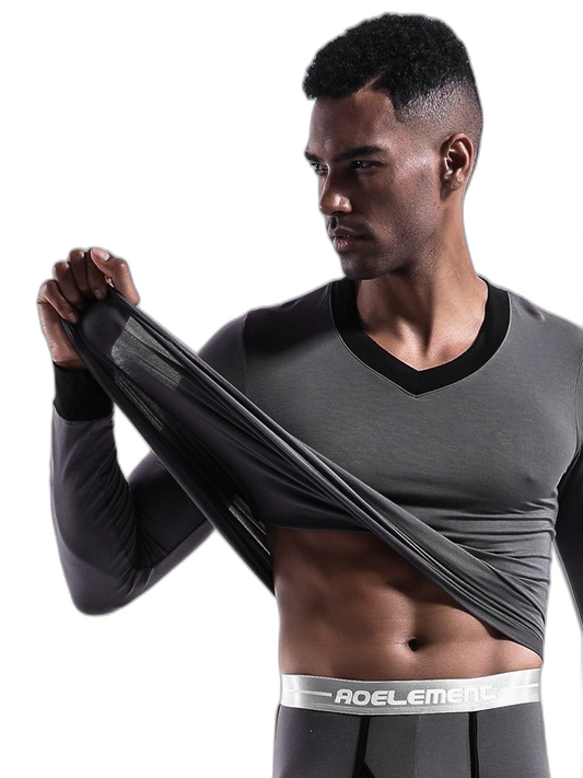 Mens Base Layers V-Neck Thermal Shirt
