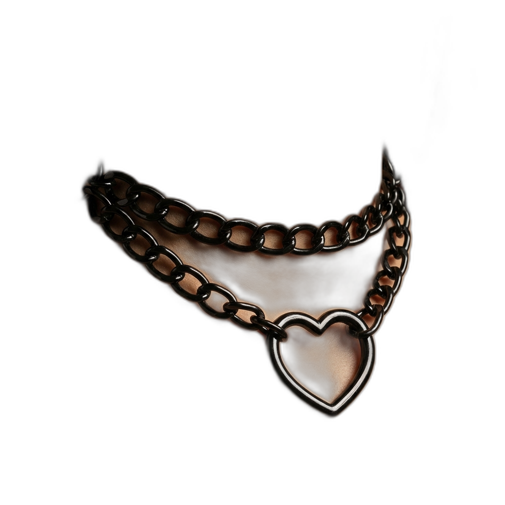 Heart Chain Leather Choker