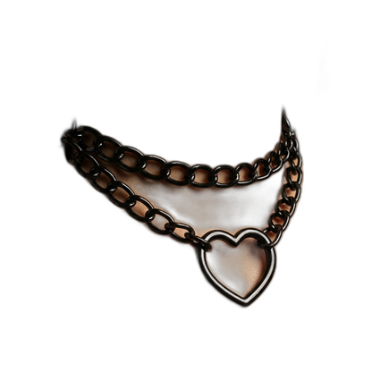 Heart Chain Leather Choker