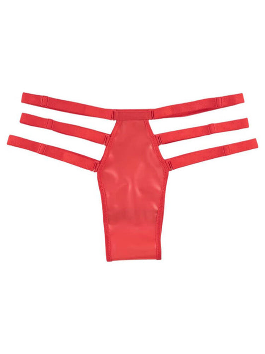 Men's Sexy Sanitary Belt Double Slot Latex Thong