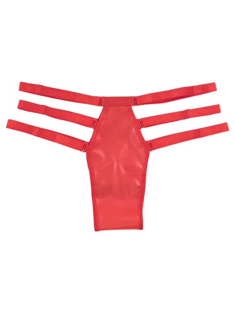 Men's Sexy Sanitary Belt Double Slot Latex Thong