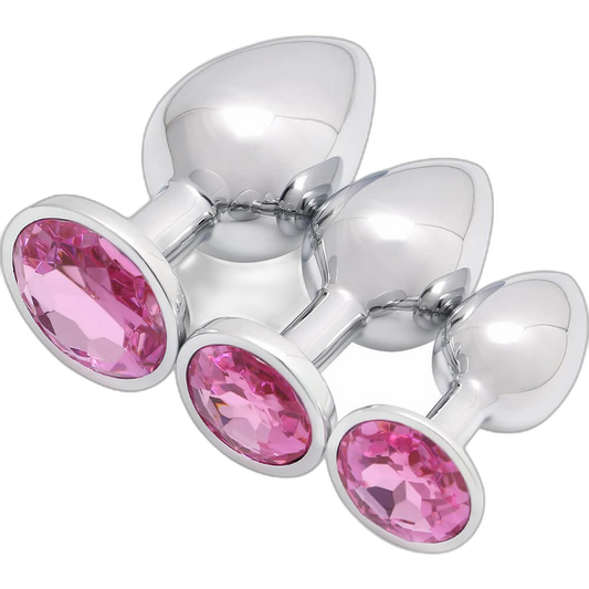 Jeweled Metal Butt Plug Set