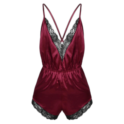 Satin Lace Sissy Bodysuit