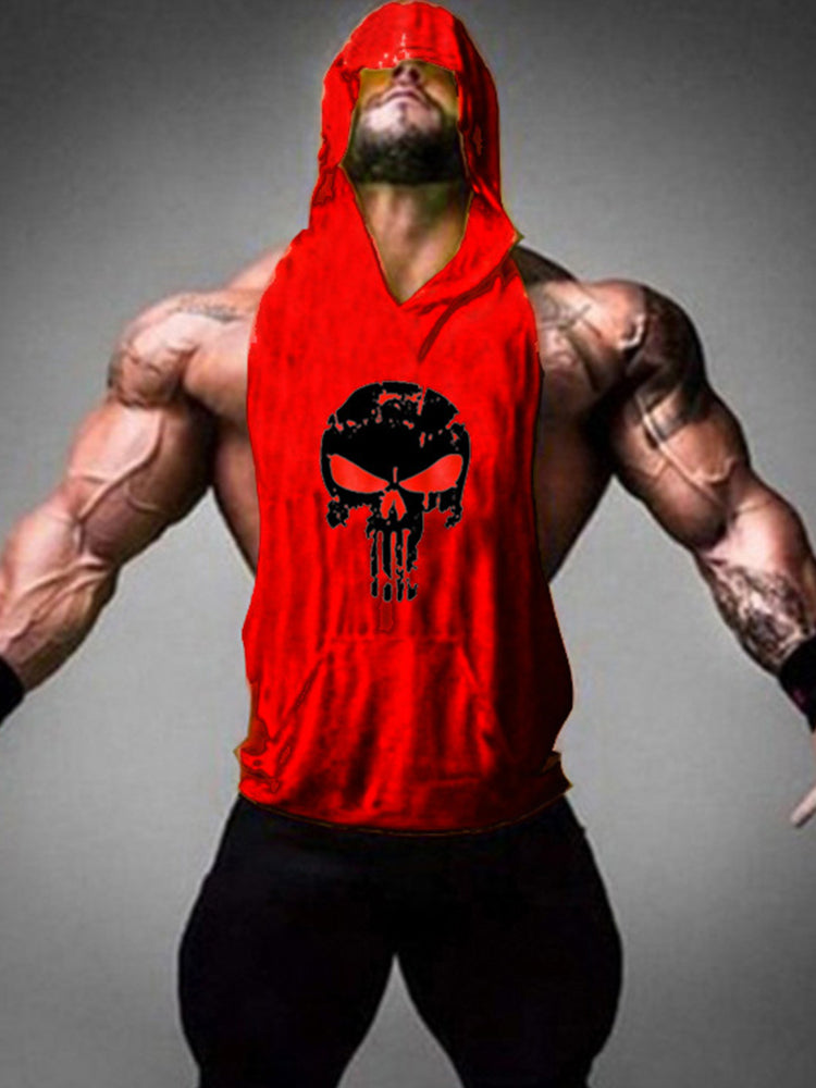 Fitness Hooded Skull Tank Top