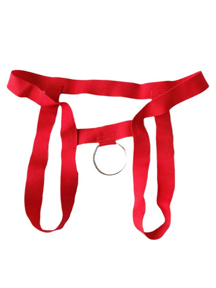 Men's Solid Color Sexy Hang Ring Jockstrap