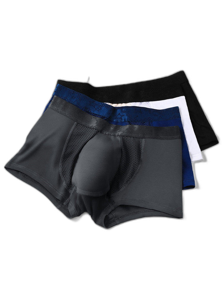 3 Pack Men’s Breathable 3D Pouch Trunks