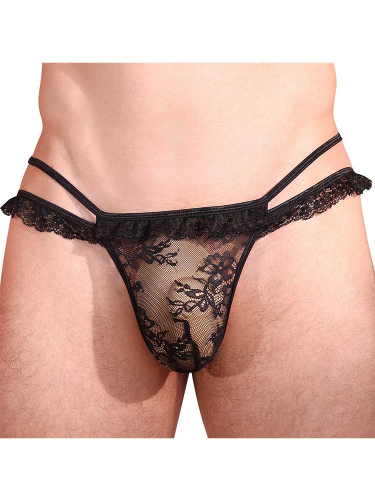 Men's Sexy Thin-Strapped Ultra-Thin Lace Thong