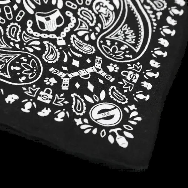 Mr.S Leather Zipper Pocket Neck Hanky - Black