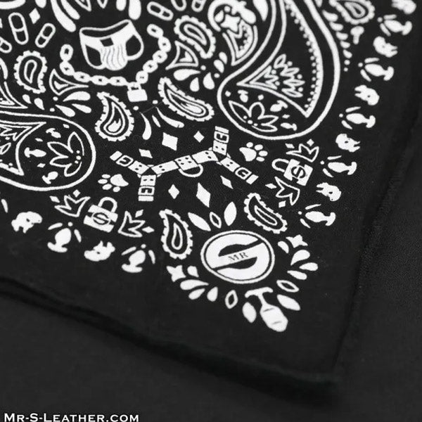 Mr.S Leather Zipper Pocket Neck Hanky - Black