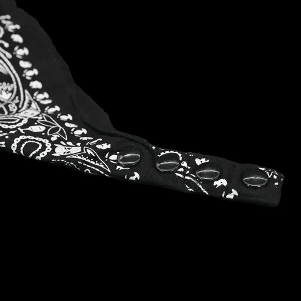 Mr.S Leather Zipper Pocket Neck Hanky - Black