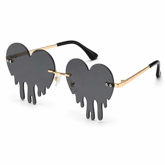 Black Dripping Heart Glasses