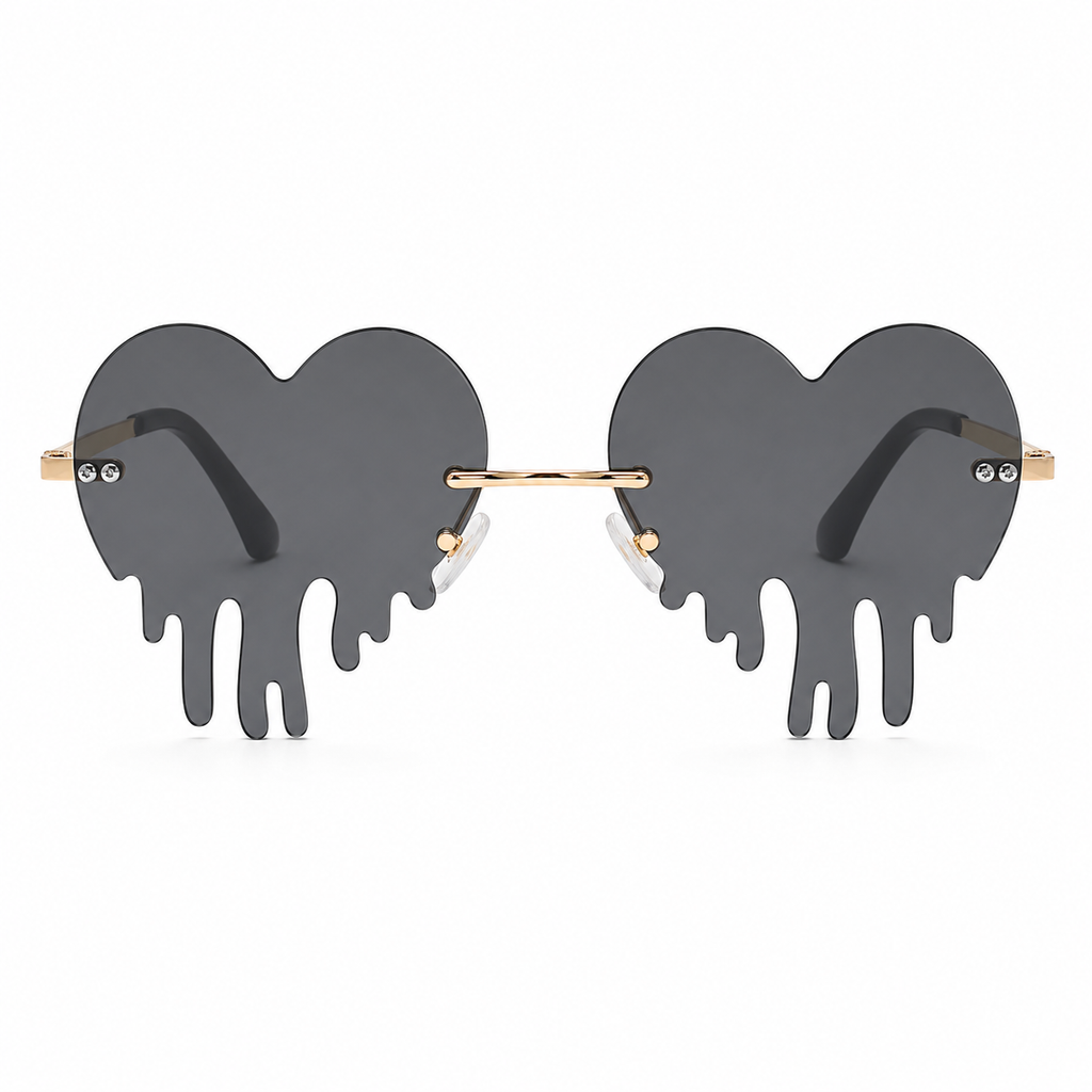 Black Dripping Heart Glasses