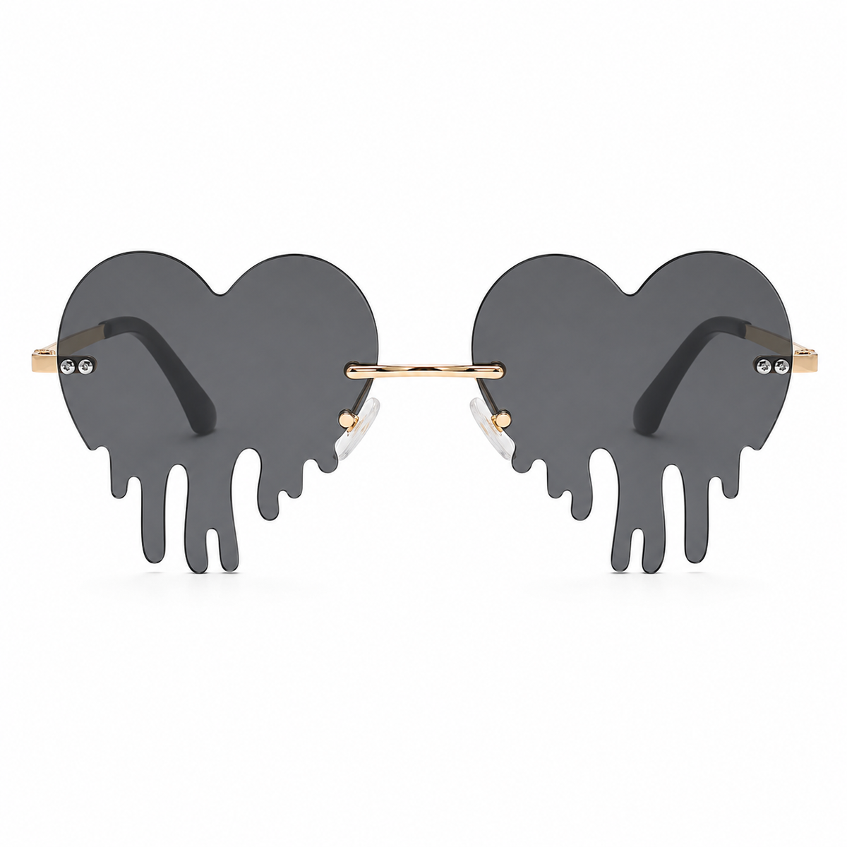 Black Dripping Heart Glasses