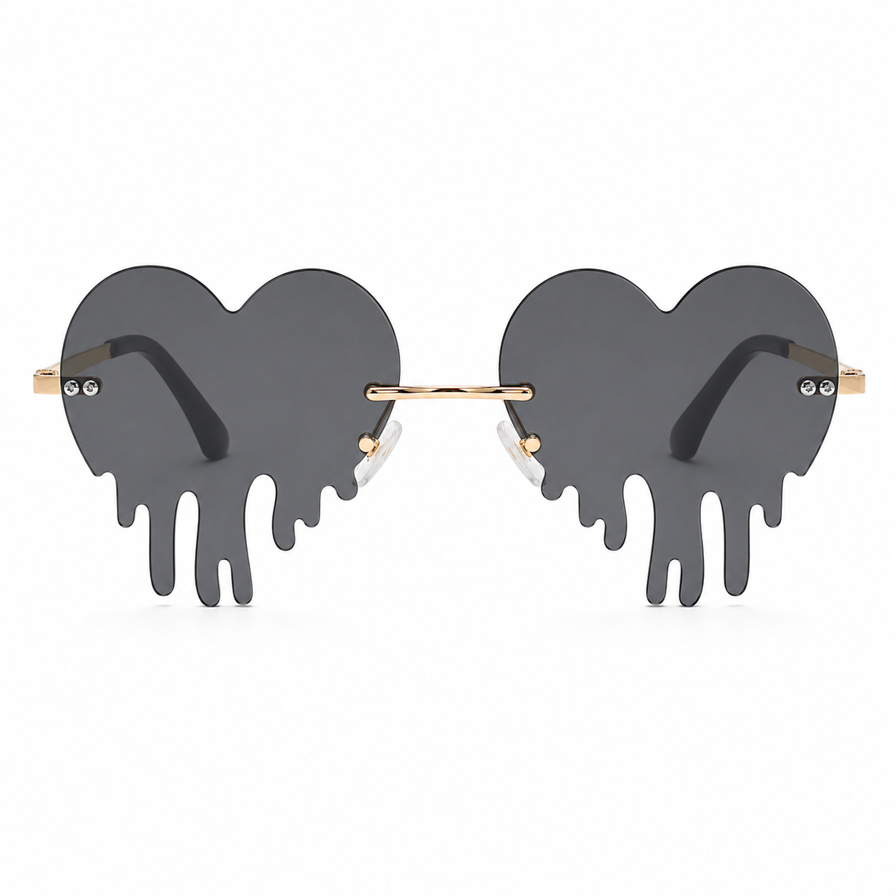 Black Dripping Heart Glasses