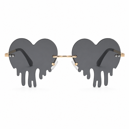 Black Dripping Heart Glasses