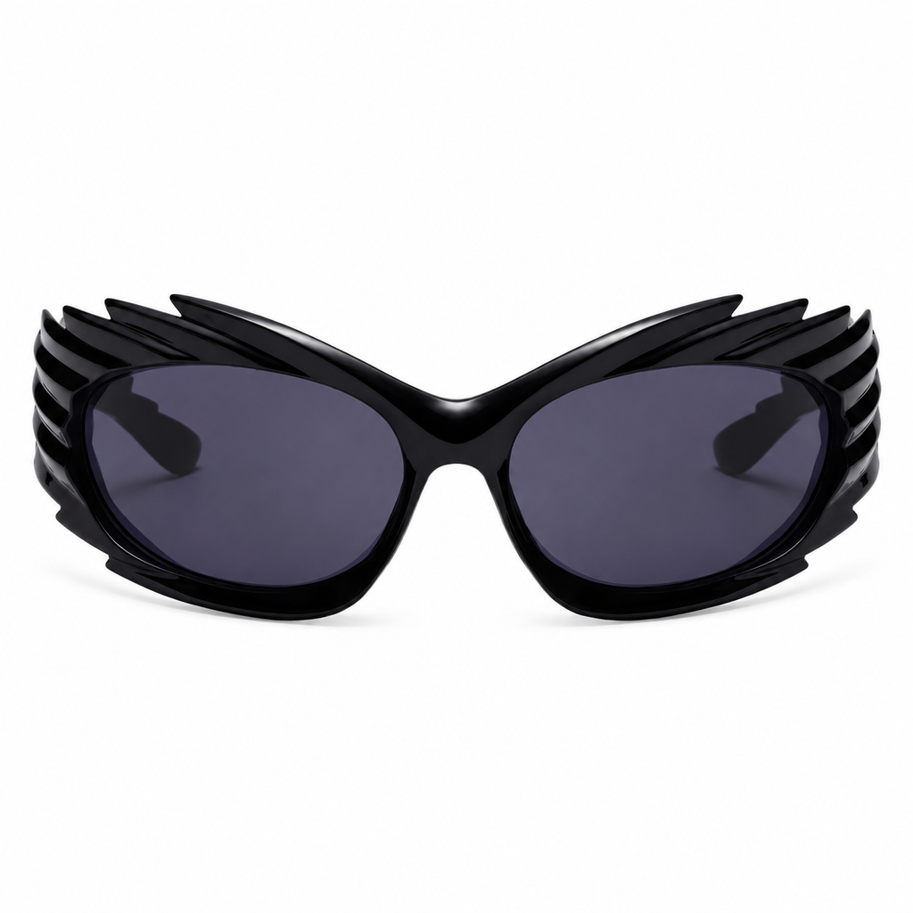 Black Spiked Cyber Glasses