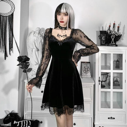 Gothic Lace Ruffle Dress