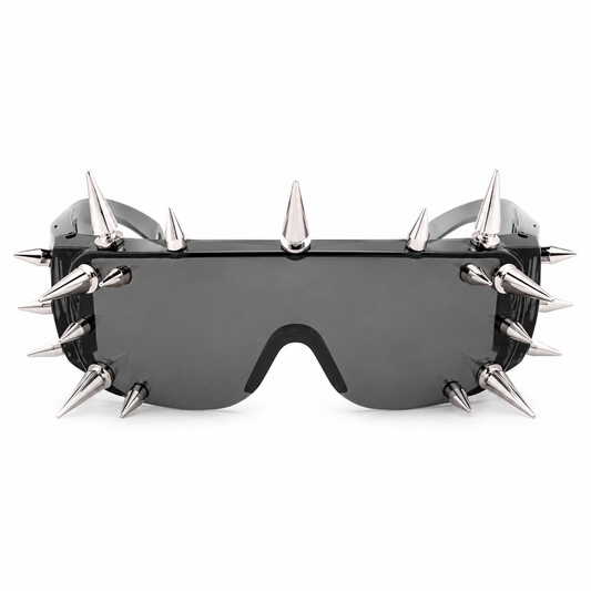 Black Punk Spike Shield Glasses