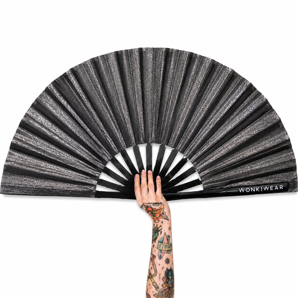 Black Shimmer Metallic XL Festival Fan