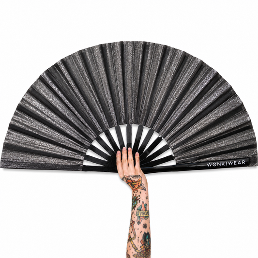 Black Shimmer Metallic XL Festival Fan