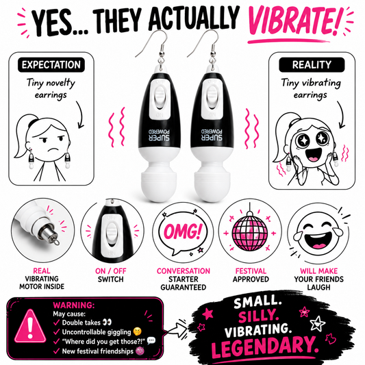Black Mini Vibrating Earrings