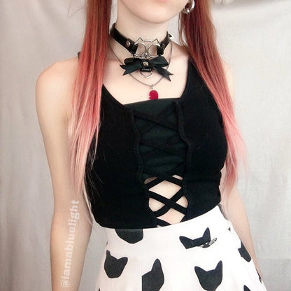 Black Ribbon Cat Choker