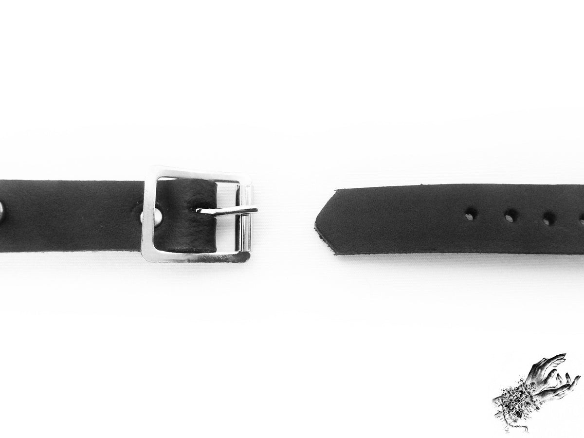 Black Studded O Ring Wristband