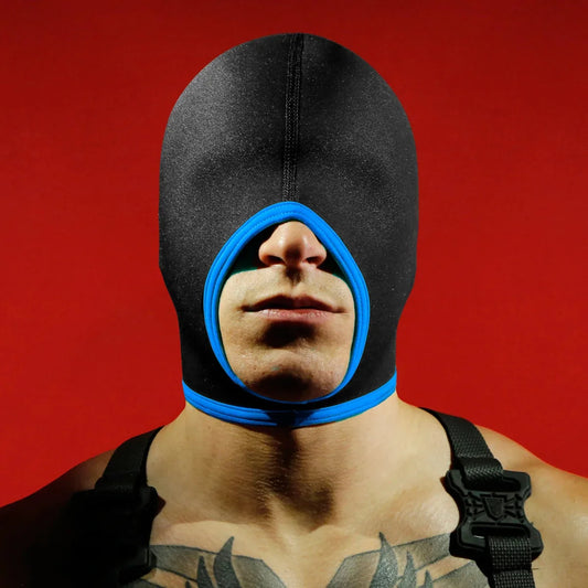 Blind Skullfuck Open-Mouth Blindfold Hood