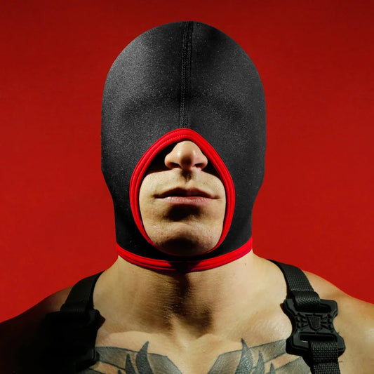 Blind Skullfuck Open-Mouth Blindfold Hood