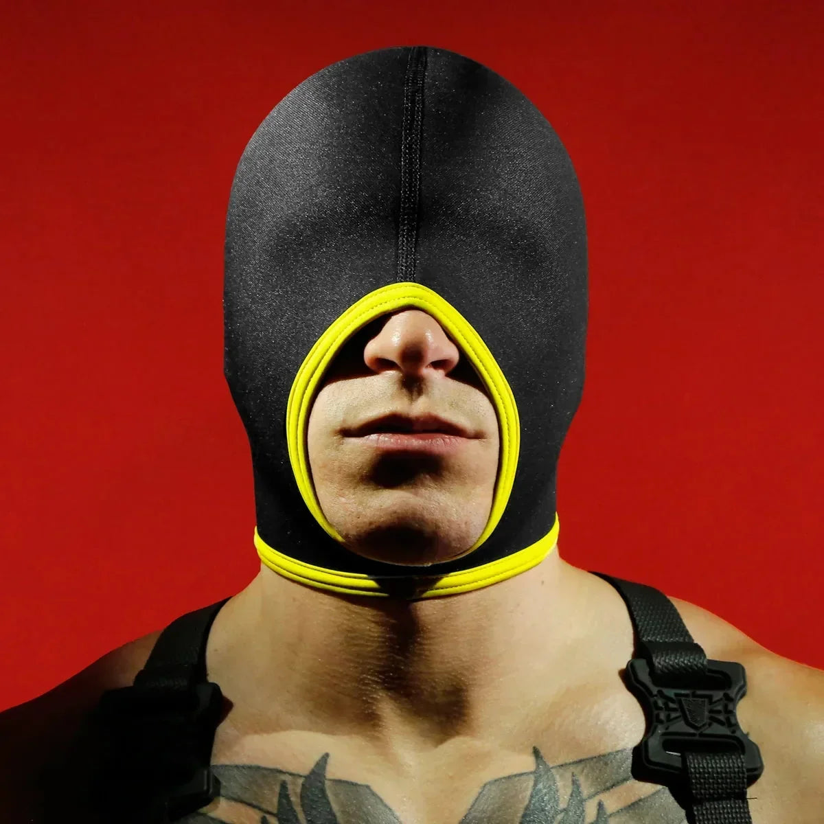 Blind Skullfuck Open-Mouth Blindfold Hood