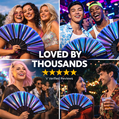 Blue Temptress Iridescent XL Festival Fan