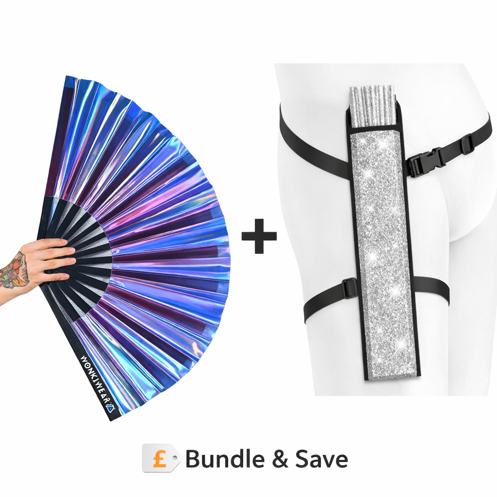 Blue Temptress Iridescent XL Festival Fan
