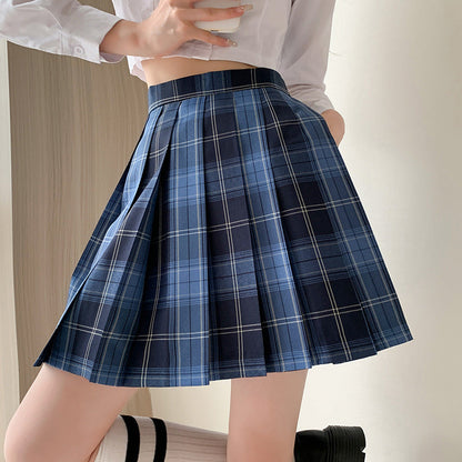 Blue Plaid Student Skirt