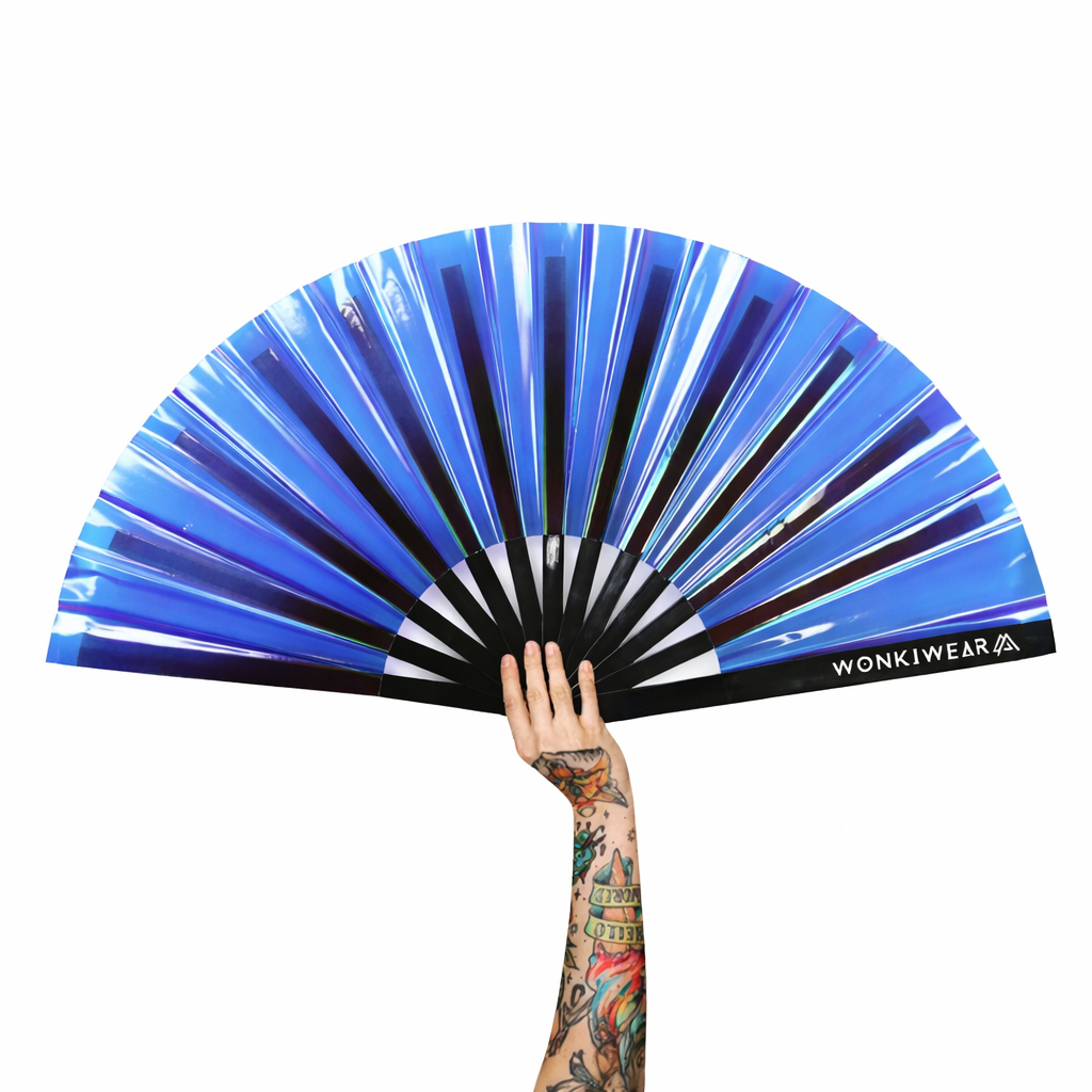 Blue Temptress Iridescent XL Festival Fan