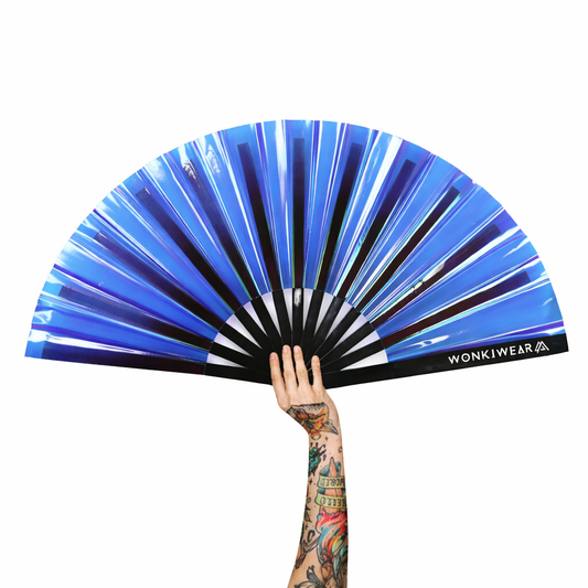 Blue Temptress Iridescent XL Festival Fan