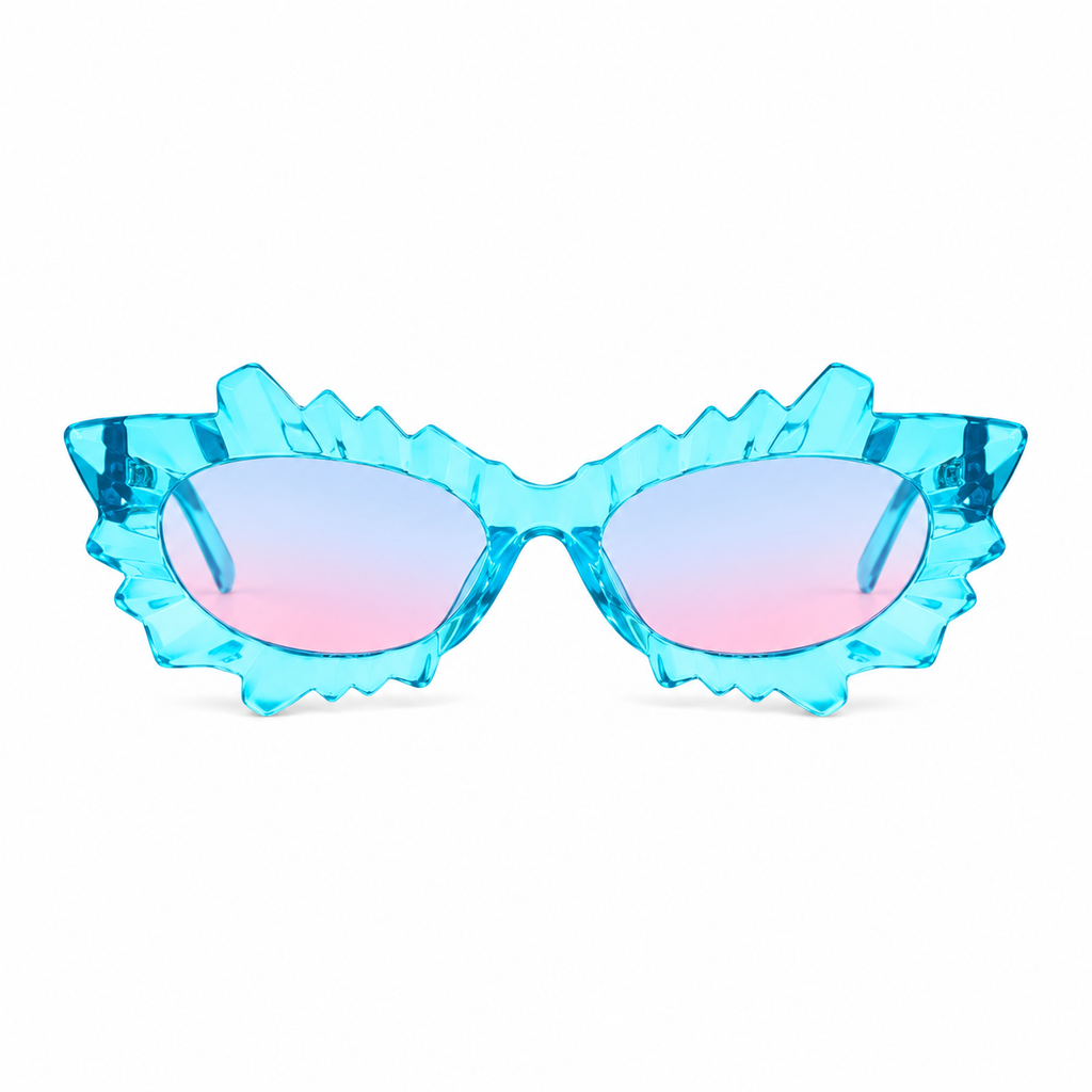 Blue Irregular Cat Eye Glasses