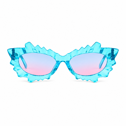 Blue Irregular Cat Eye Glasses