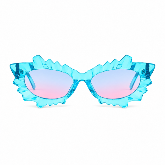 Blue Irregular Cat Eye Glasses